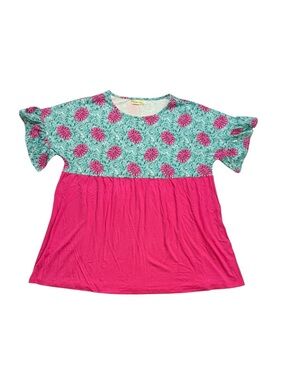 Southern Stitch Floral Babydoll Top Size Large NWT